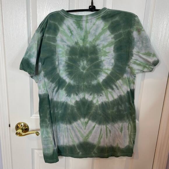 handmade tie dyed unisex tshirt v-neck L camo olive green - Picture 6 of 11